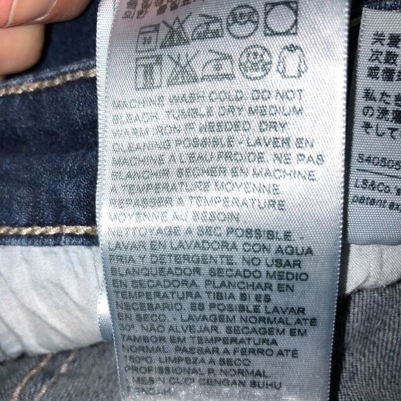 Levis 518 Womens Size 17 18 33 x 32 Dark Wash Super Low Rise Bootcut Denim Jeans - Picture 9 of 10